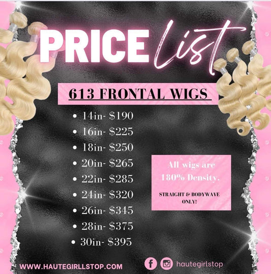 613 Frontal Wigs 180% Density